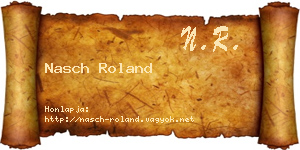 Nasch Roland névjegykártya